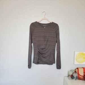 Athleta dark gray long sleeve zip front top